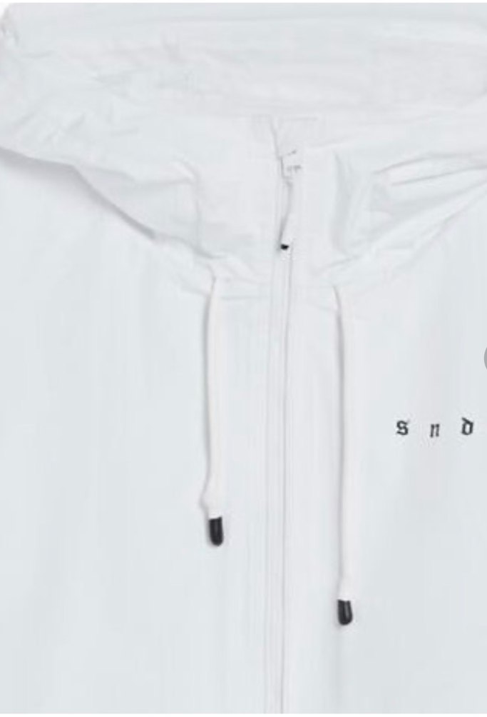 BERSHKA XXL Beyaz Erkek Midi Yağmurluk - Görsel 5