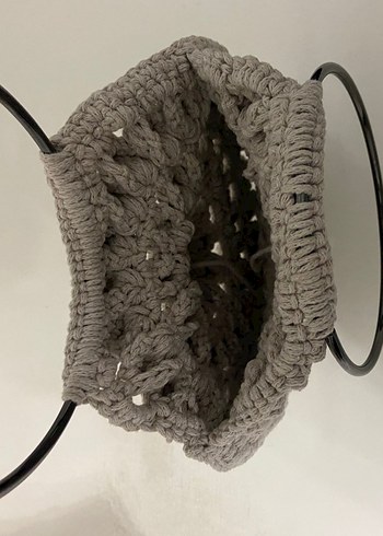 Gri Örgü Kadın Çanta - Görsel 2