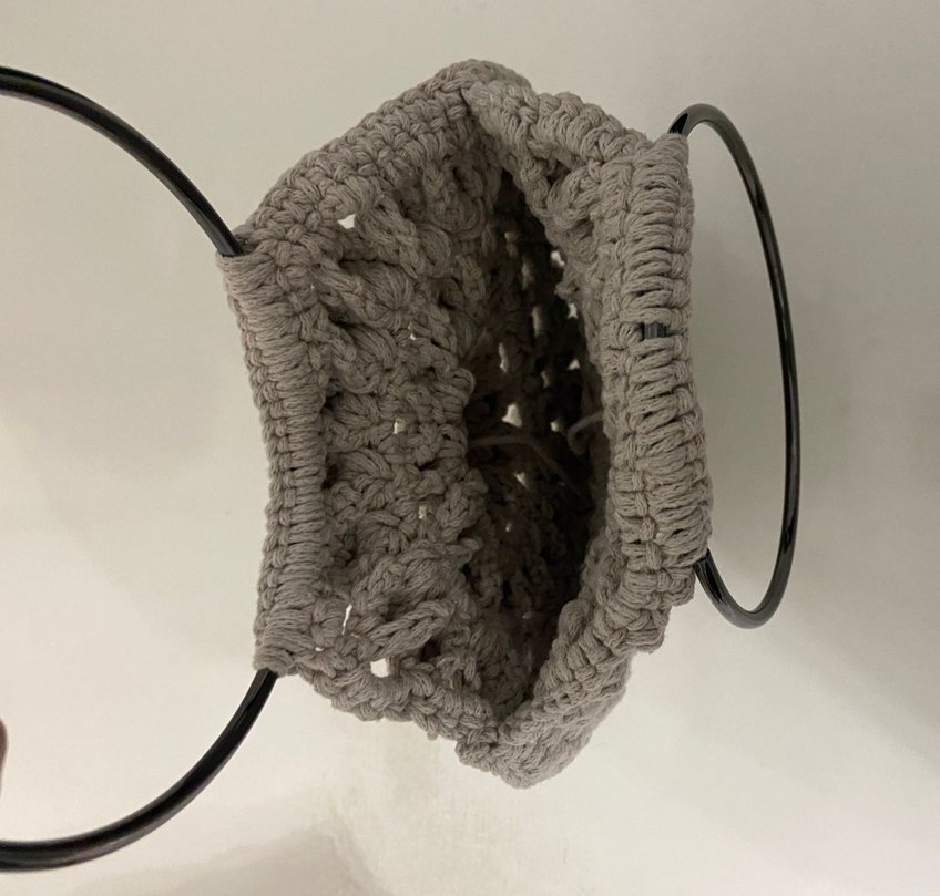 Gri Örgü Kadın Çanta - Görsel 2