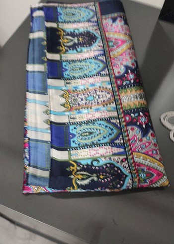 Kadın Çok Renkli Bohem İpek Şal - Görsel 2