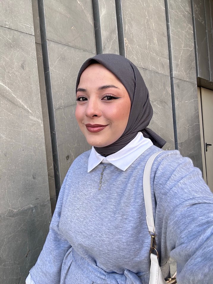 Gri Uzun Pamuklu Salaş Elbise - Görsel 2