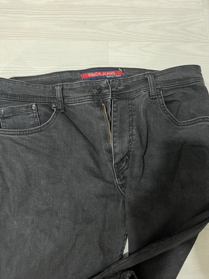 Gri Kadın Kot Pantolon, Orta Boy, Kemerli - Görsel 2