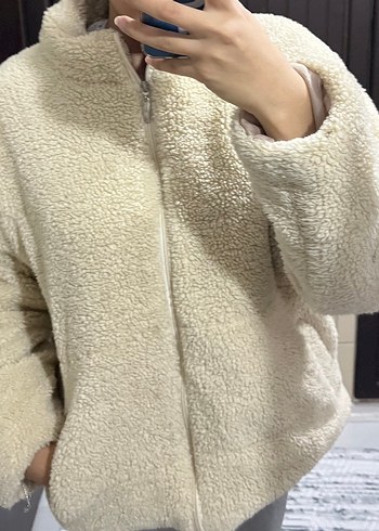 Bej Yumuşak Dokulu Kadın Mont - Görsel 5