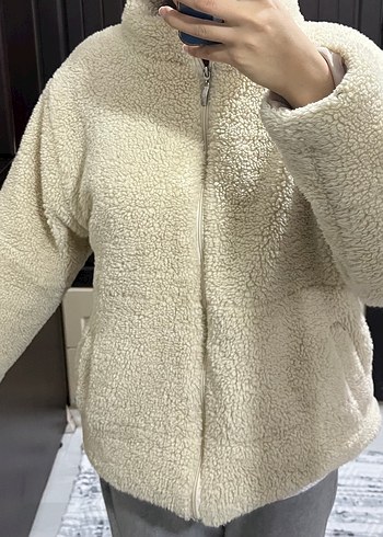 Bej Yumuşak Dokulu Kadın Mont - Görsel 2