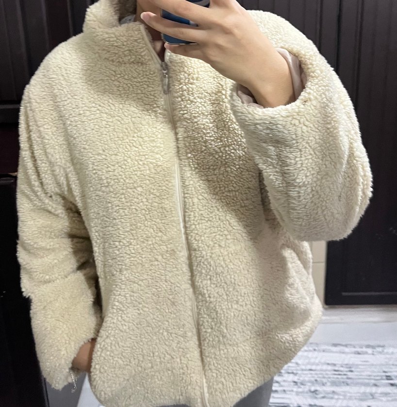 Bej Yumuşak Dokulu Kadın Mont - Görsel 5