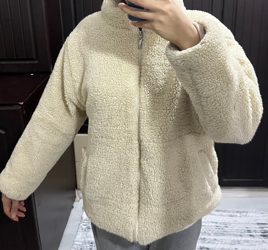 Bej Yumuşak Dokulu Kadın Mont - Görsel 2