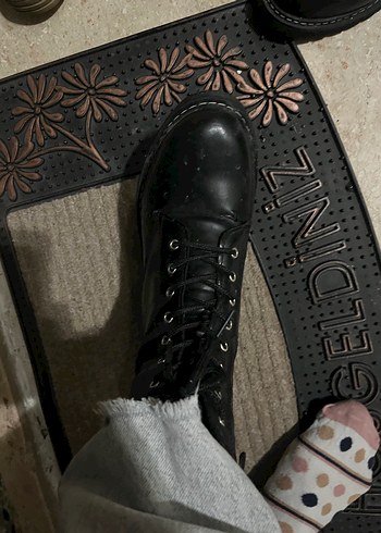 Siyah Deri Stiletto Topuklu Goth Bot - Görsel 4