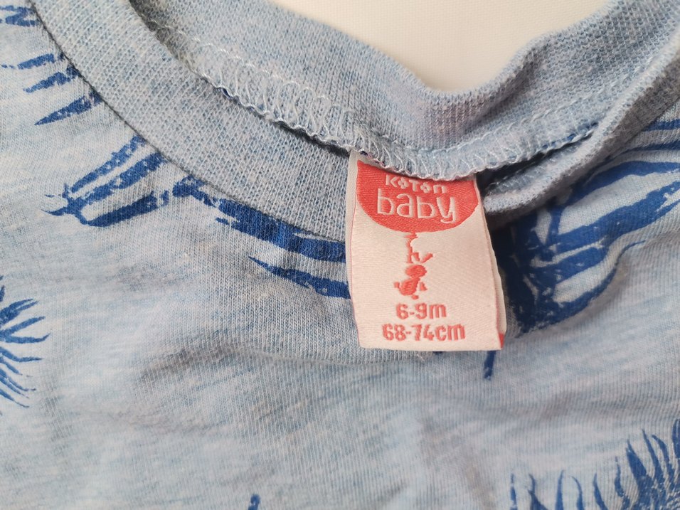 6-9 9-12 Beyaz Düğmeli Bebek Erkek Kısa Kollu Body - Görsel 2