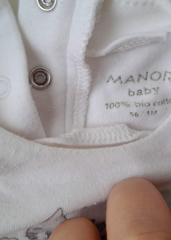 Manore marka Uzun Kollu Düğmeli Kız Çocuk Beyaz Tişört - Görsel 2