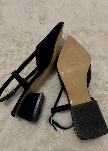 Siyah Süet Tokalı Topuklu Kadın Ayakkabı - Görsel 2