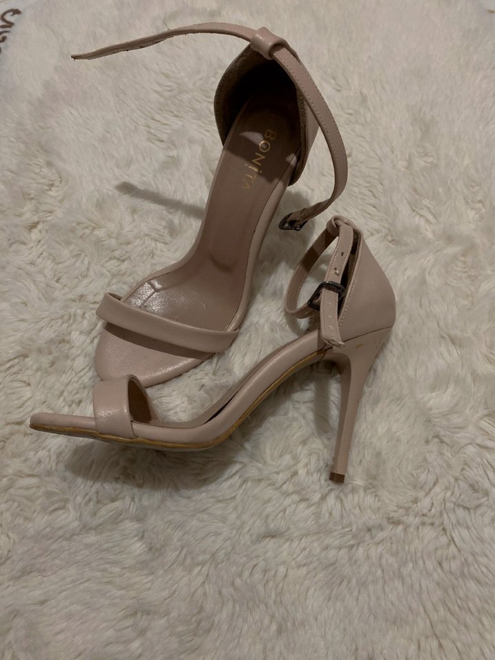 pudra pembesı topuklu ayakkabı - Görsel 2