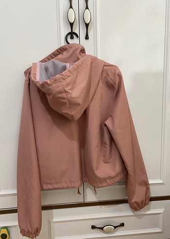 Bej Renkli Rahat Kesim Kadın Ceket yağmurluk - Görsel 2