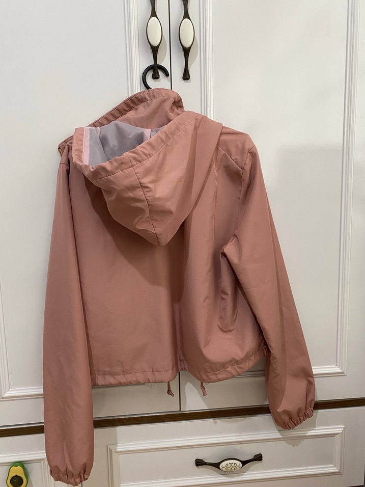 Bej Renkli Rahat Kesim Kadın Ceket yağmurluk - Görsel 2