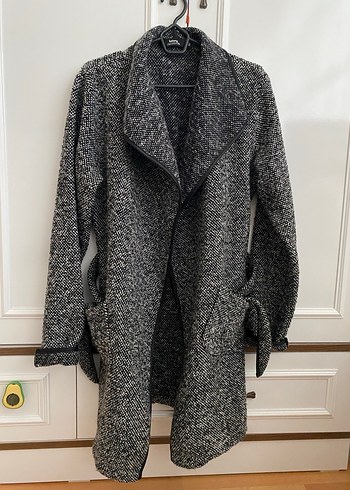 Gri Midi Triko Kadın hırka - Görsel 2