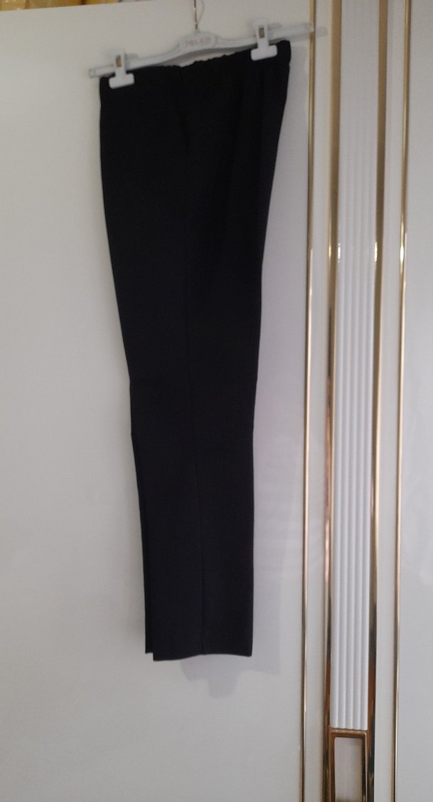 Kadın Siyah Midi Kumaş Pantolon - Görsel 2