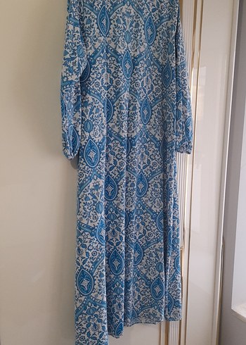 Mavi Bohem Uzun Kollu Baggy Elbise - Görsel 2