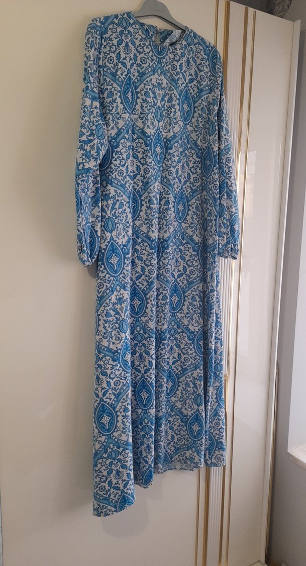 Mavi Bohem Uzun Kollu Baggy Elbise - Görsel 2