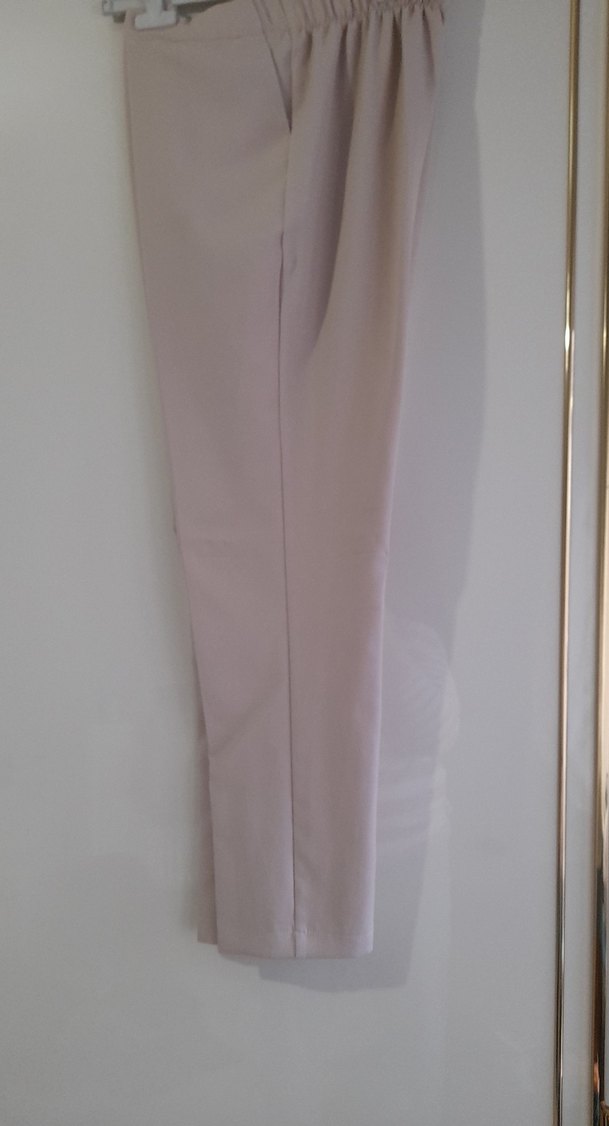 Bej Midi Kadın Kumaş Pantolon - Görsel 2