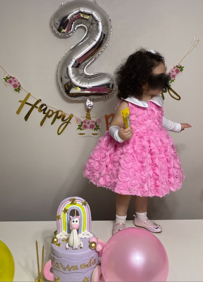 Pembe güllü  Kız Çocuk Elbisesi - Görsel 2