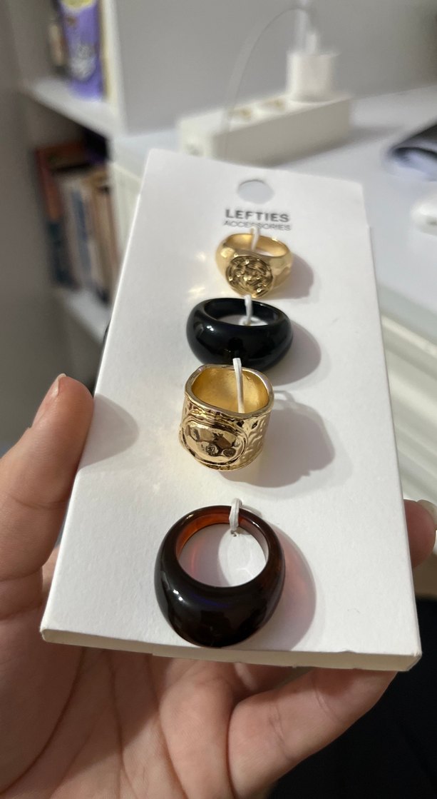 Lefties Altın Renkli Mini Tokalı yüzük seti - Görsel 2