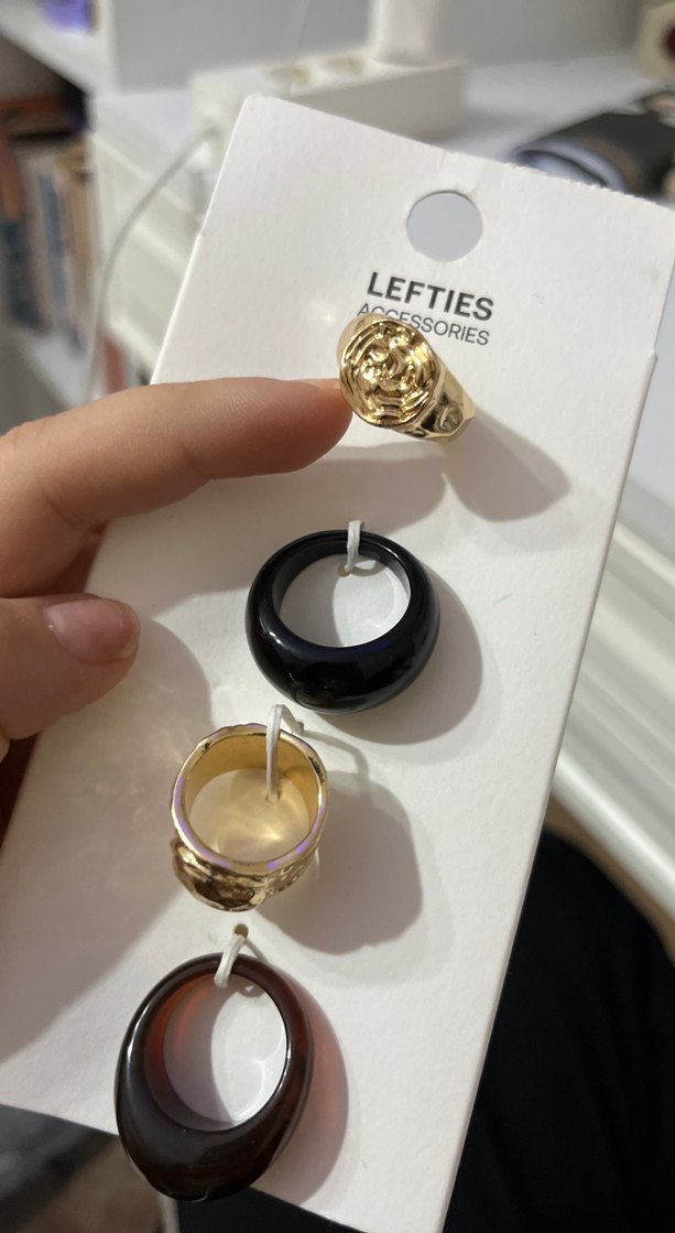 Lefties Altın Renkli Mini Tokalı yüzük seti - Görsel 3