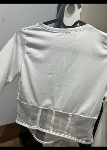 Beyaz Kadın Pamuklu Uzun Kollu Bluz - Görsel 5