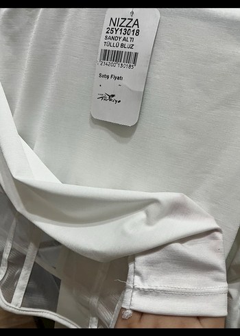 Beyaz Kadın Pamuklu Uzun Kollu Bluz - Görsel 3