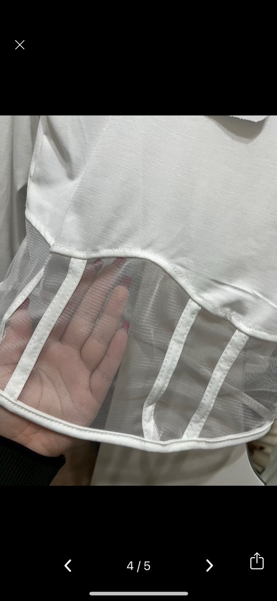 Beyaz Kadın Pamuklu Uzun Kollu Bluz - Görsel 4