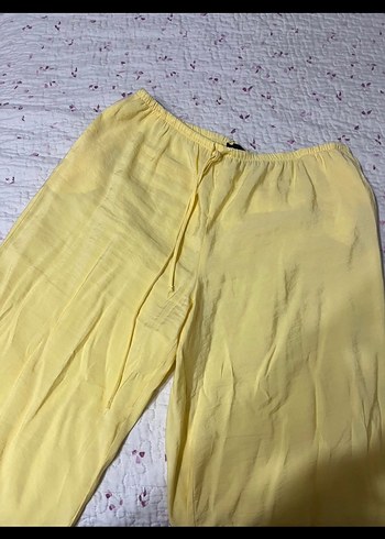 Zara Sarı Kadın Keten Pantolon - Görsel 3