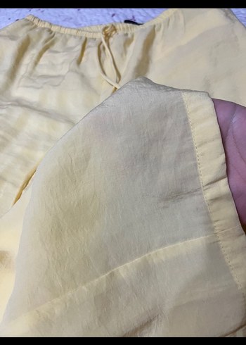 Zara Sarı Kadın Keten Pantolon - Görsel 5