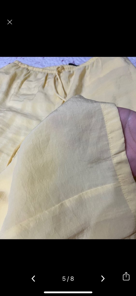 Zara Sarı Kadın Keten Pantolon - Görsel 5