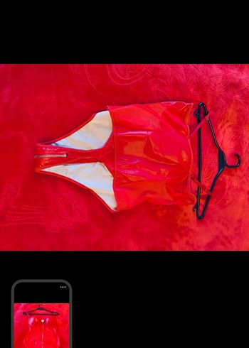 Kırmızı Fermuarlıderi fantazi içgiyim sorunsuz - Görsel 2