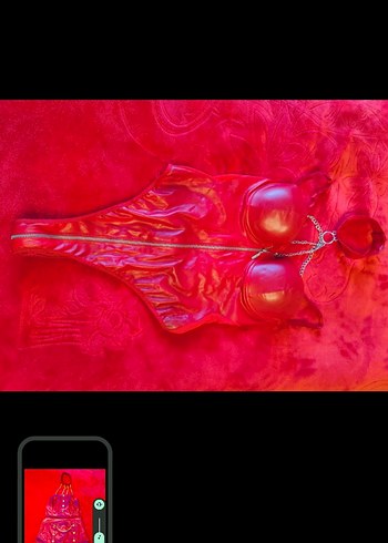 Kırmızı Fermuarlıderi fantazi içgiyim sorunsuz - Görsel 4