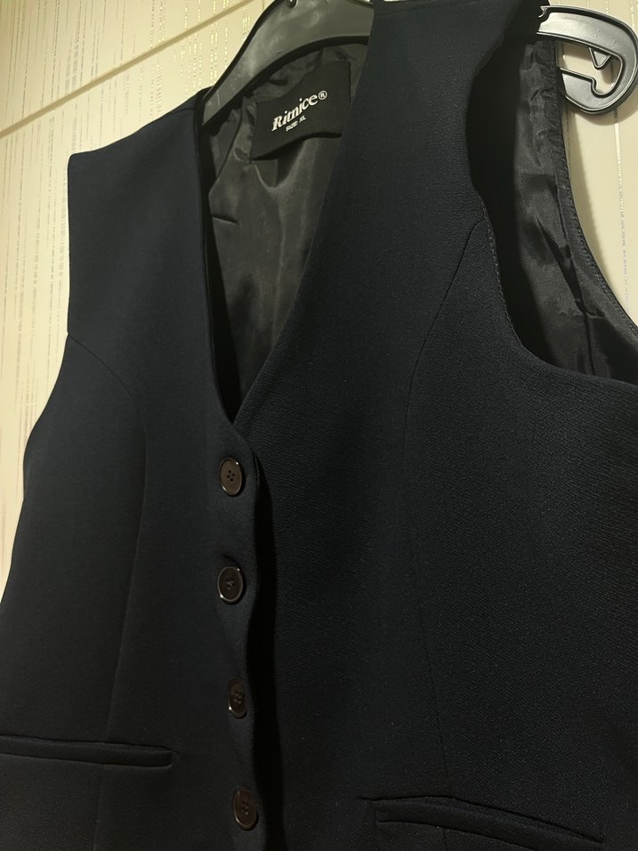 Lacivert Düğmeli Kadın Yelek - Görsel 2