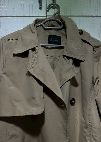 Bej Düğmeli Kadın Trençkot - Görsel 2