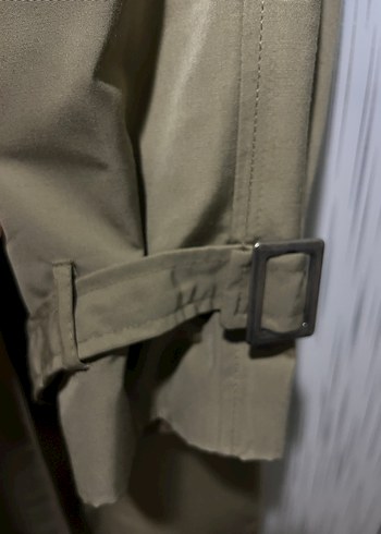 Haki Uzun Kadın Trençkot - Görsel 3