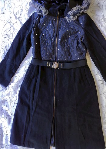 Siyah Uzun Kadın Kışlık Goth Kaban - Görsel 2