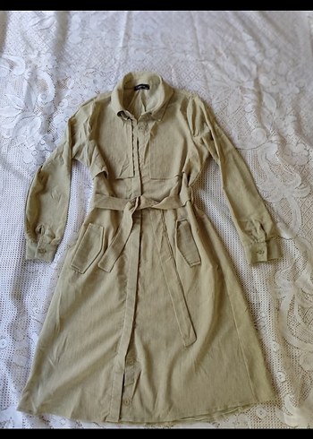 Bej Kemerli Uzun Keten tunik - Görsel 2