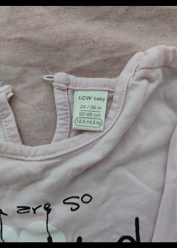 Kız Çocuk Beyaz Pamuklu V Yaka Tişört - Görsel 2