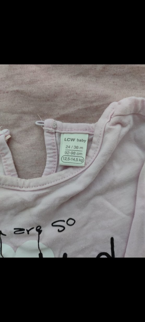 Kız Çocuk Beyaz Pamuklu V Yaka Tişört - Görsel 2