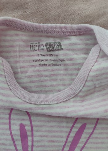 Pembe Baskılı Kısa Kollu Bebek Body - Görsel 4