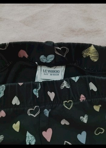 Kız Çocuk Renkli Kalpli Baskılı Tayt - Görsel 2