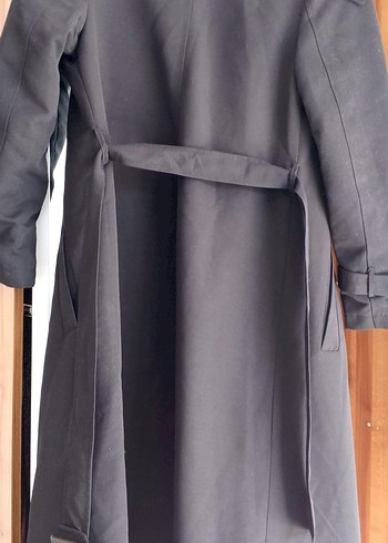 Kadın Siyah Uzun Trençkot - Görsel 5