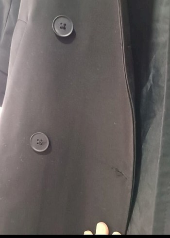 Kadın Siyah Uzun Trençkot - Görsel 4