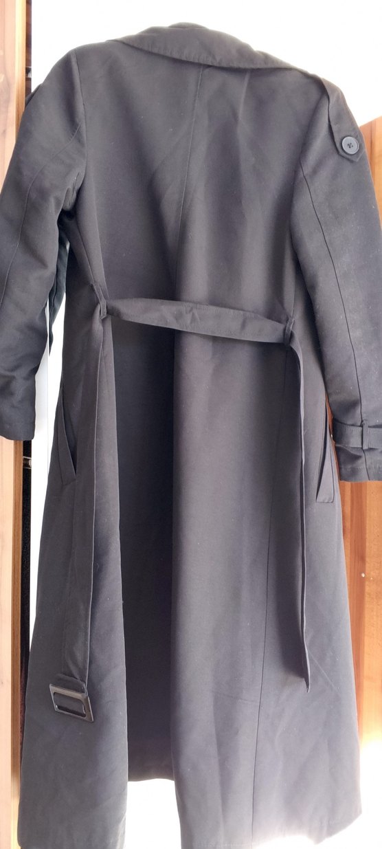 Kadın Siyah Uzun Trençkot - Görsel 5