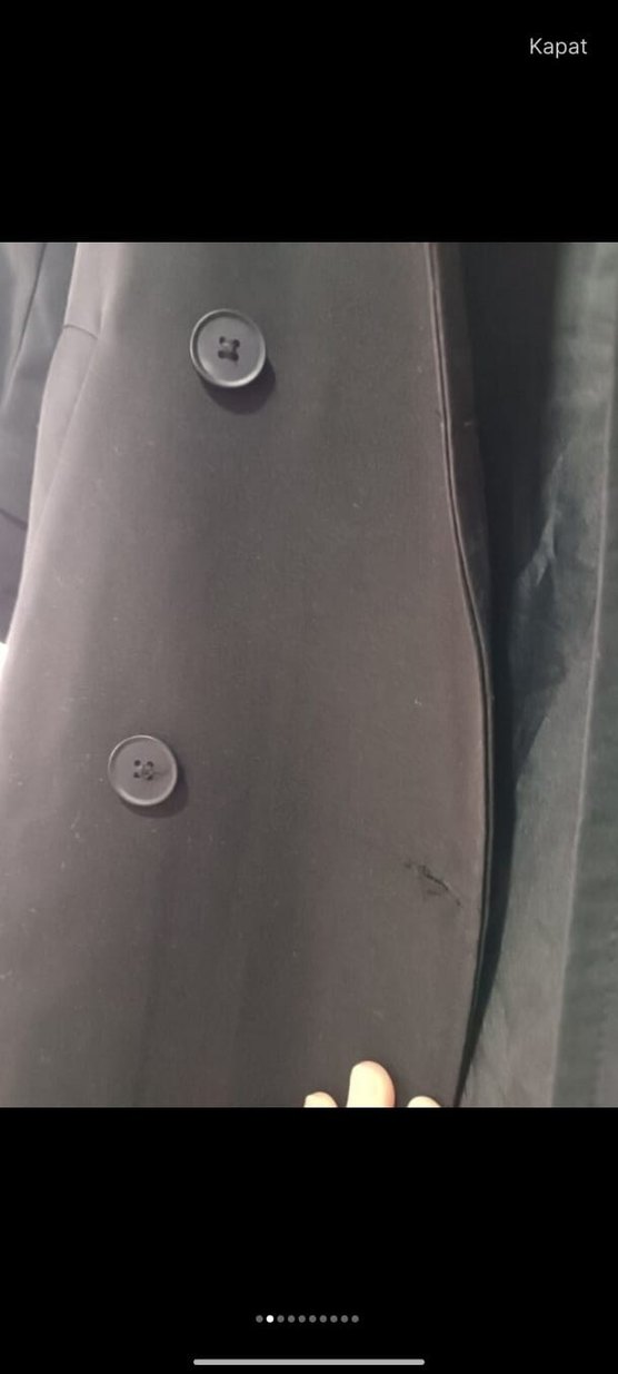 Kadın Siyah Uzun Trençkot - Görsel 4