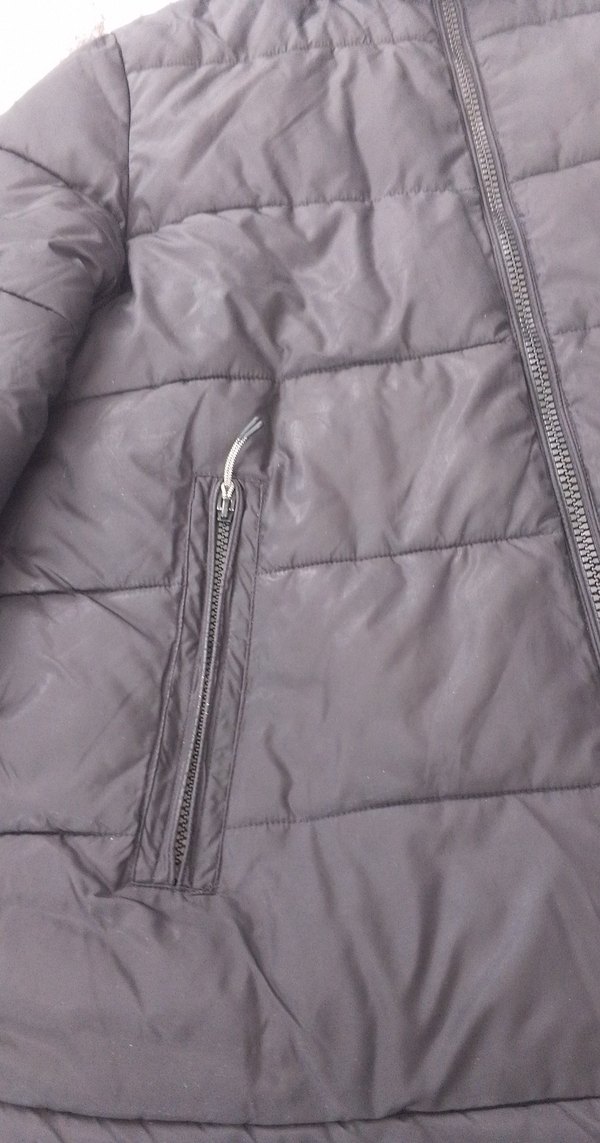 Siyah Kapüşonlu Fermuarlı Kadın Kışlık Mont - Görsel 2