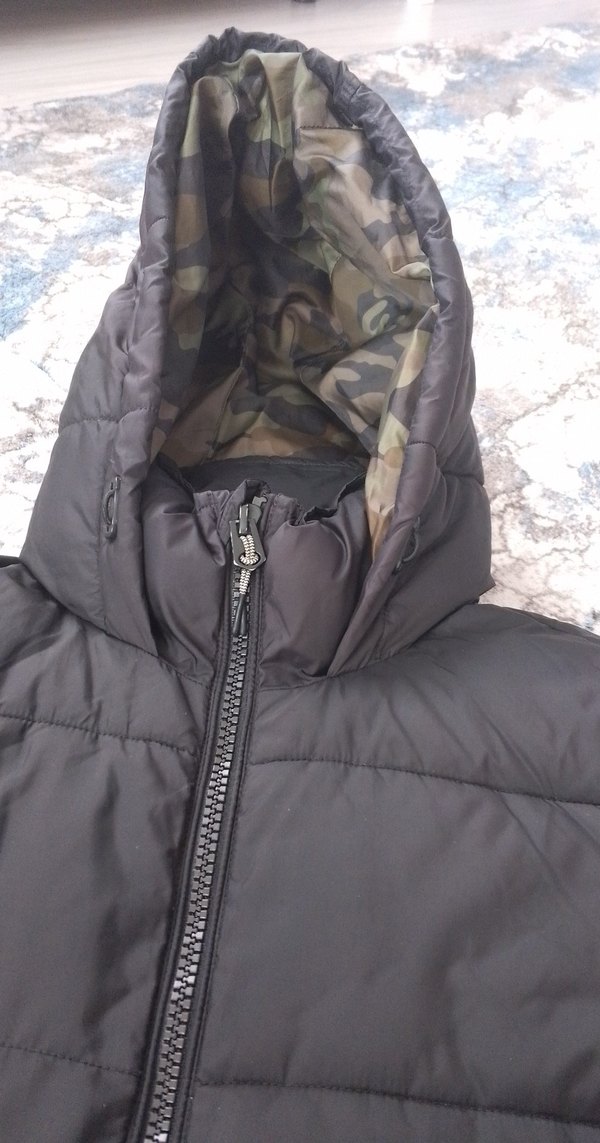 Siyah Kapüşonlu Fermuarlı Kadın Kışlık Mont - Görsel 5