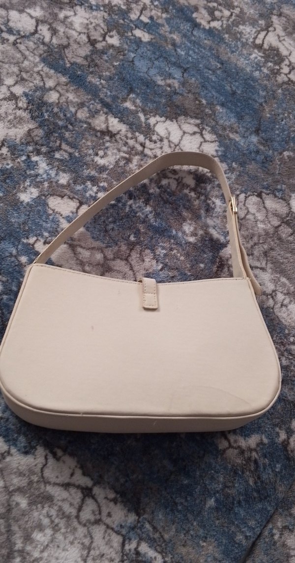 Beyaz Yılan Desenli Deri Kadın Çanta - Görsel 2