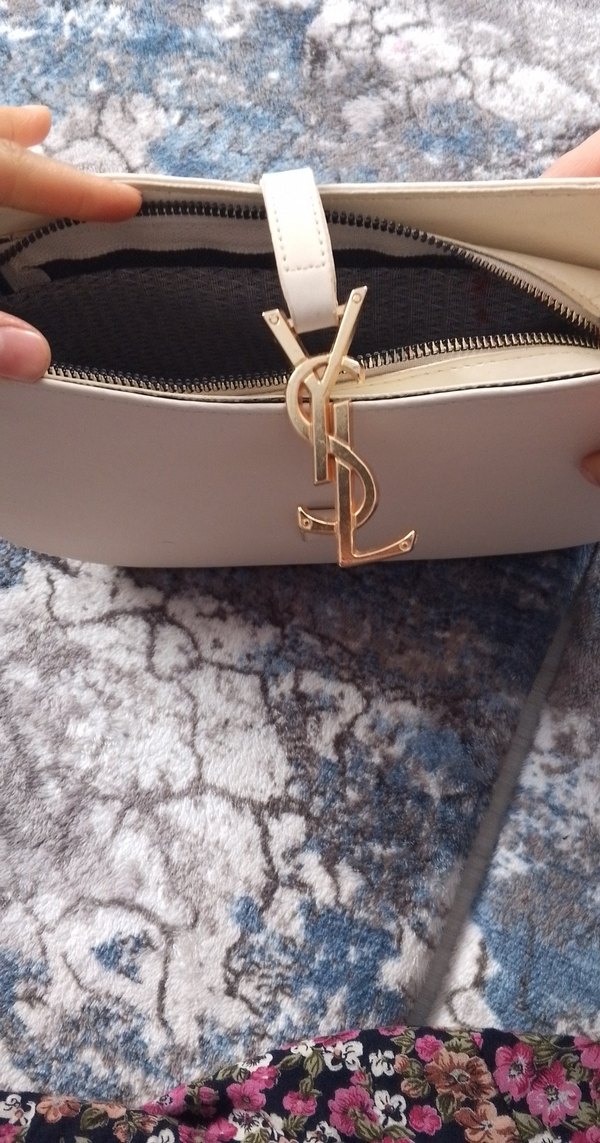 Beyaz Yılan Desenli Deri Kadın Çanta - Görsel 4